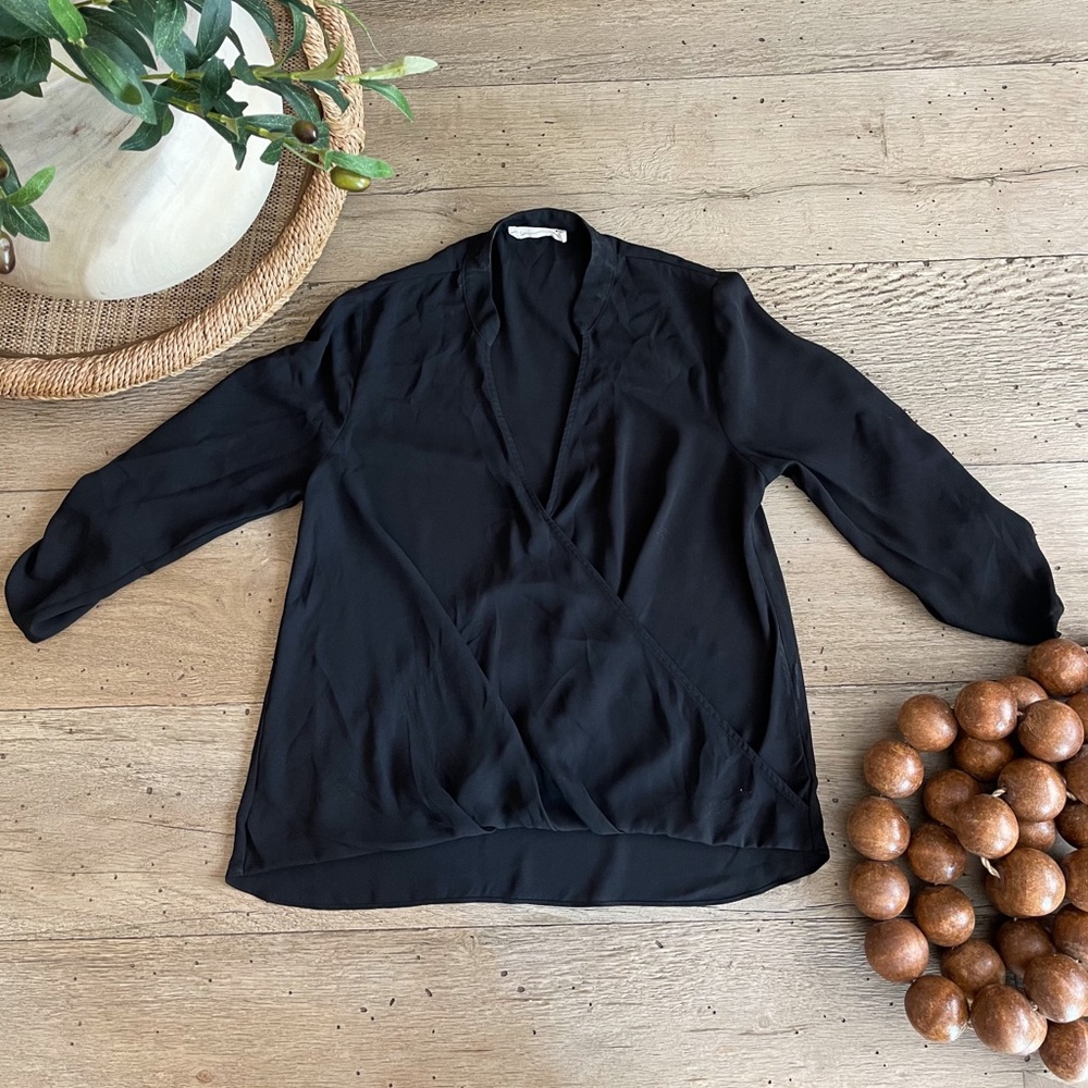 Elegant Black Women's Wrap Top